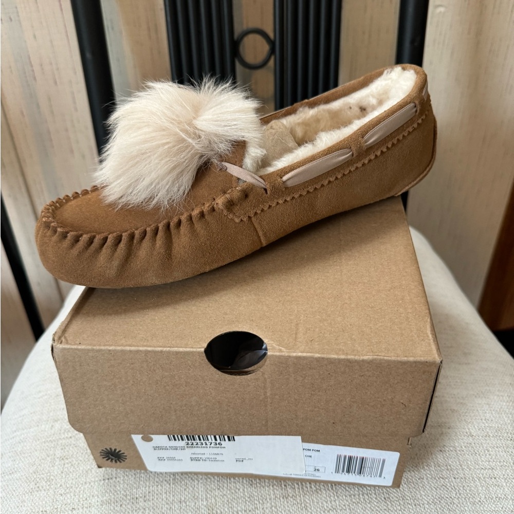 UGG Dakota PomPom slipper brand new with box in Chestnut women's size 9